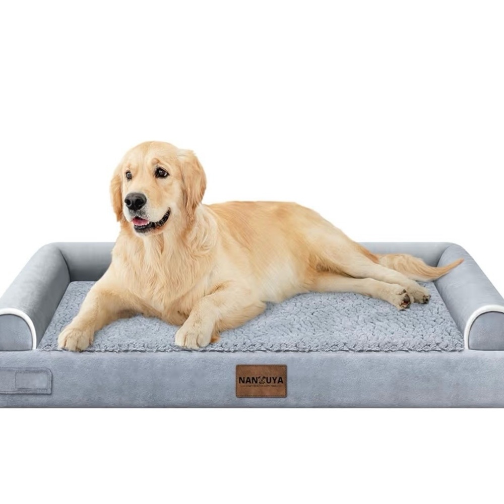 NWT Large Dog Bed Orthopedic Washable: Grey (Size: 91L x 69W x 17H cm)